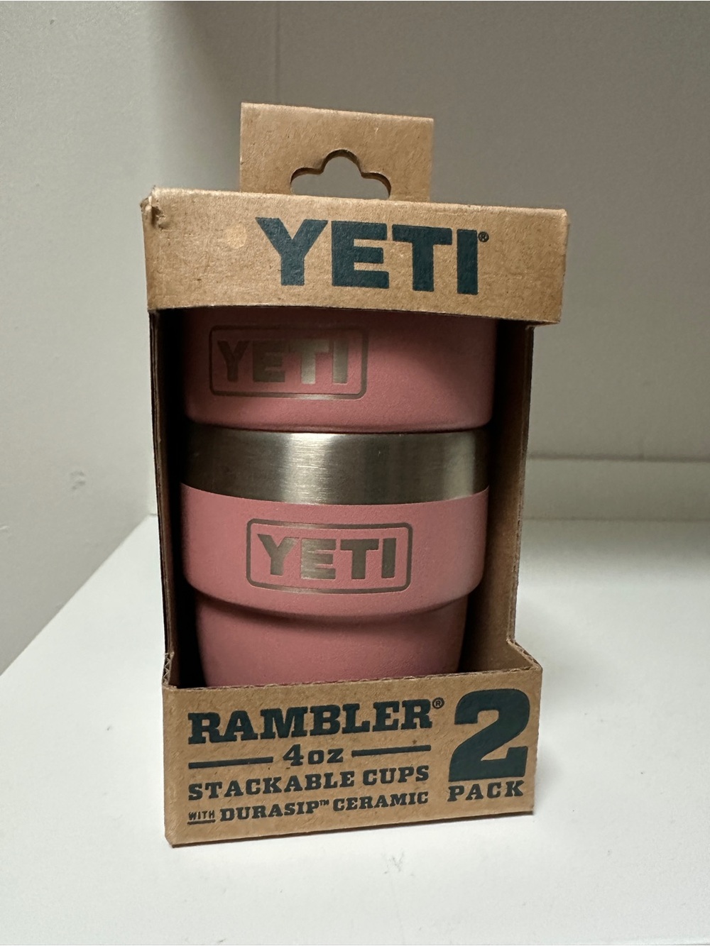YETI Rambler 4 oz Espresso Cup 2 Pack NIB Sandstone Pink